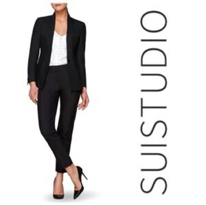 NWT SUISTUDIO Finley Black Open Front Blazer